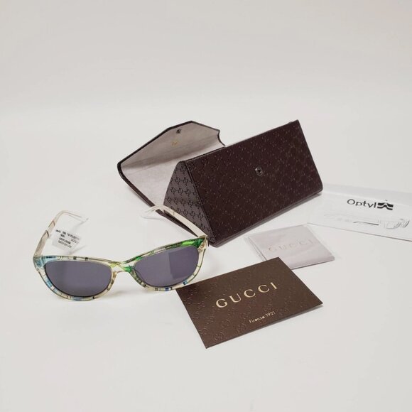 GUCCI SUNGLASSES GG 3742 2G2 140 OPTYL FLORA BUTTERFLY METALLIC TEMPLES - Picture 5 of 8